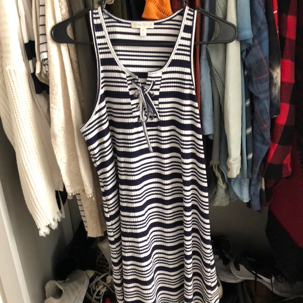 striped dress with ties in the front